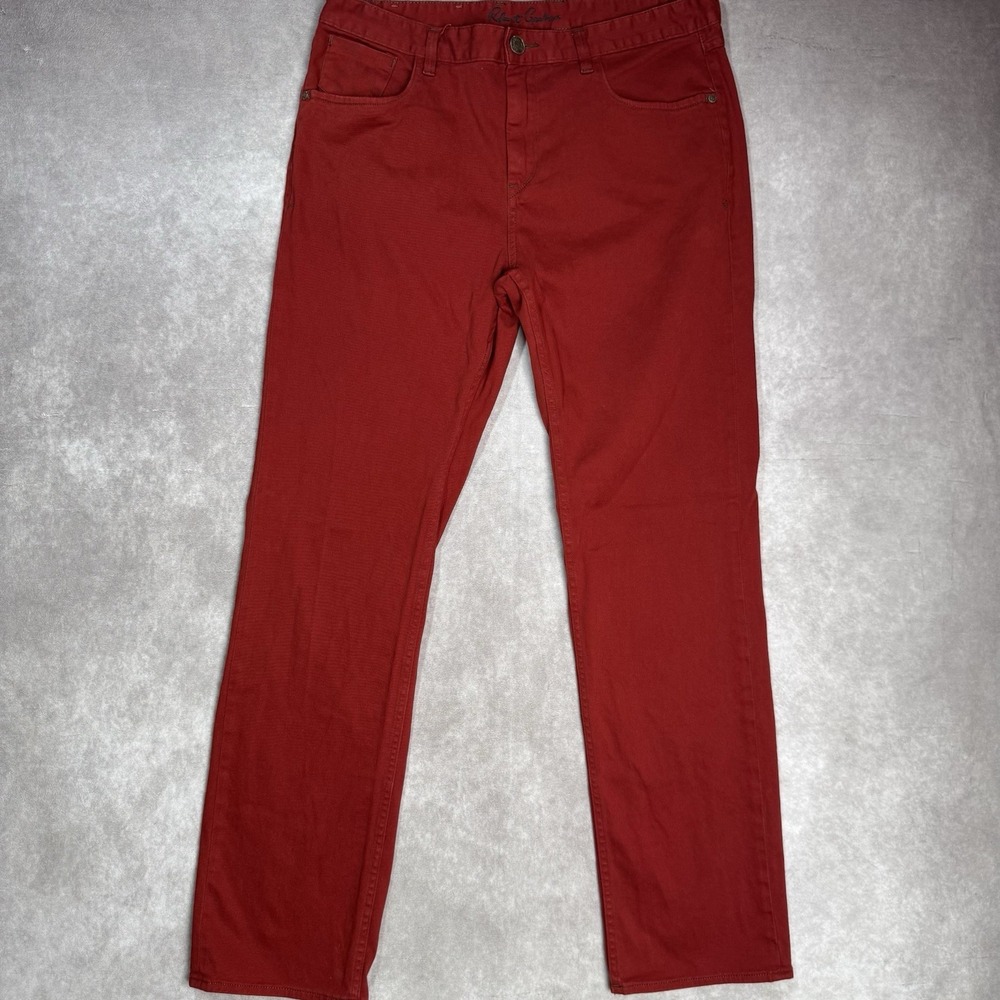 Robert Graham Mens 36x32 Classic Yates Red Pants Designer Jeans